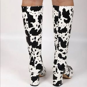 Cow print boots